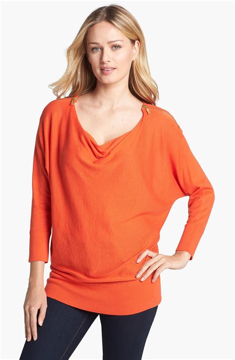 michael kors cowl neck sweater orange|Women's Orange Designer Sweaters & Knits .